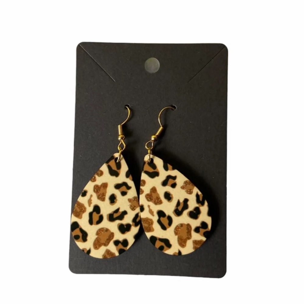 Leopard Teardrop Earrings